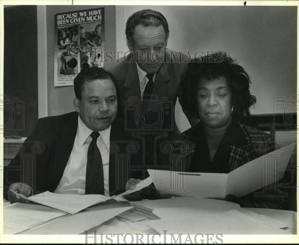 1988 Martin Luther King award committee look over entries-Historic Images