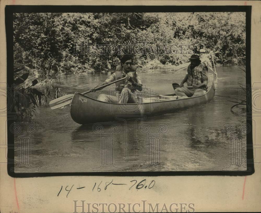 Henry Cisneros, Mayor Pro Tem, Explores Open Space In Canoe-Historic Images