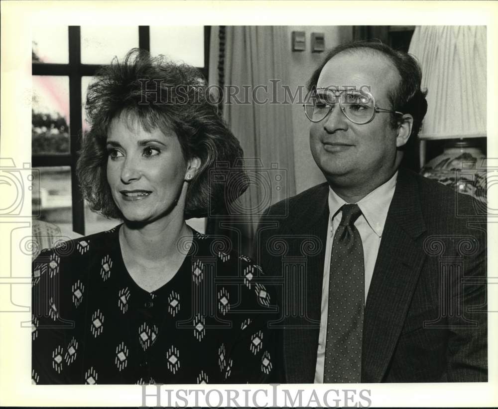 1986 Jan and Roger Hill at review party for Tour of Homes, Texas-Historic Images