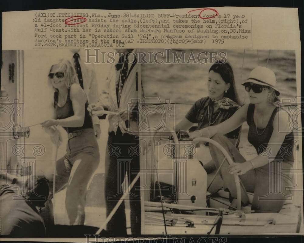 1975 Susan Ford and friends sailing along Florida&#39;s Gulf Coast-Historic Images