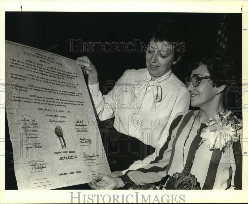 1983 Raquel Vela Vasquez honored for service to Bexar County-Historic Images