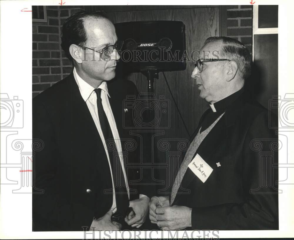 1988 Yoram Ettinger, Reverend John A. Leies, St. Mary&#39;s University-Historic Images