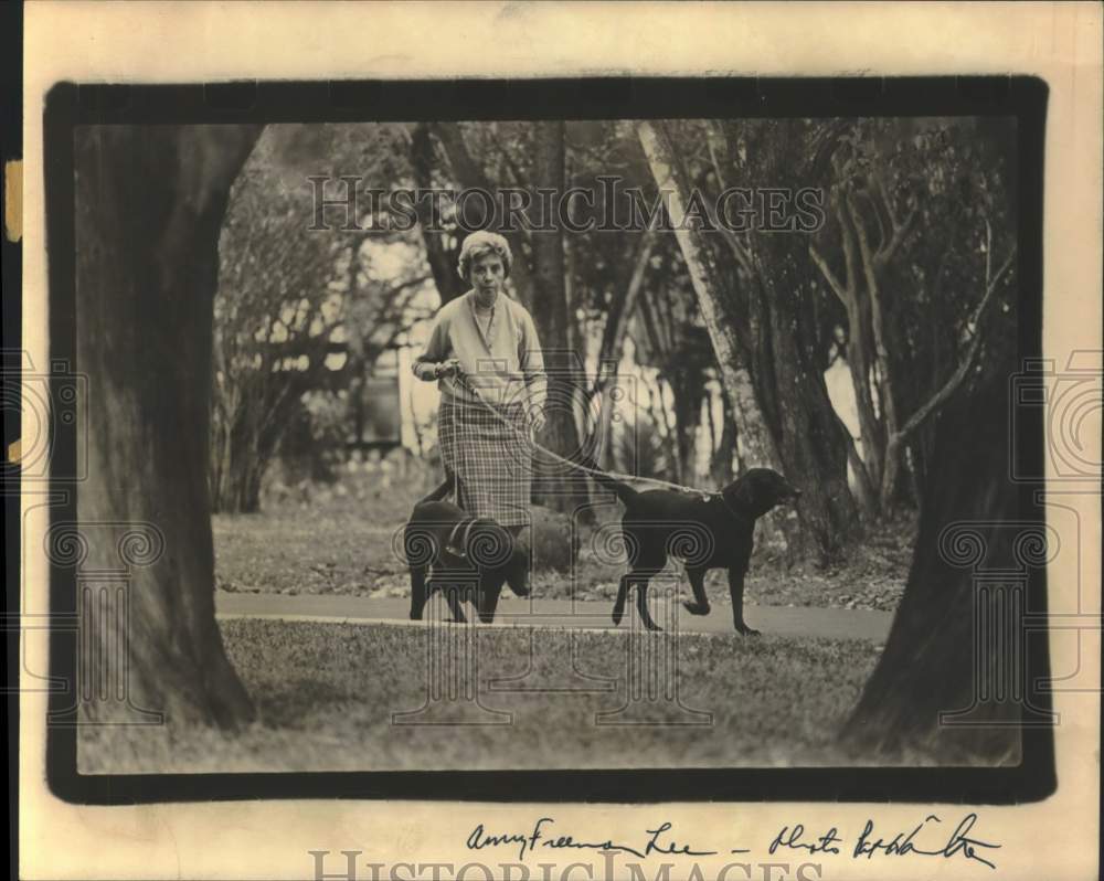 1977 Dr. Amy Freeman Lee walking her dogs-Historic Images