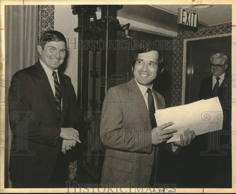 1982 John C. Lawn, FBI and Ed Prado, attorney smiling-Historic Images