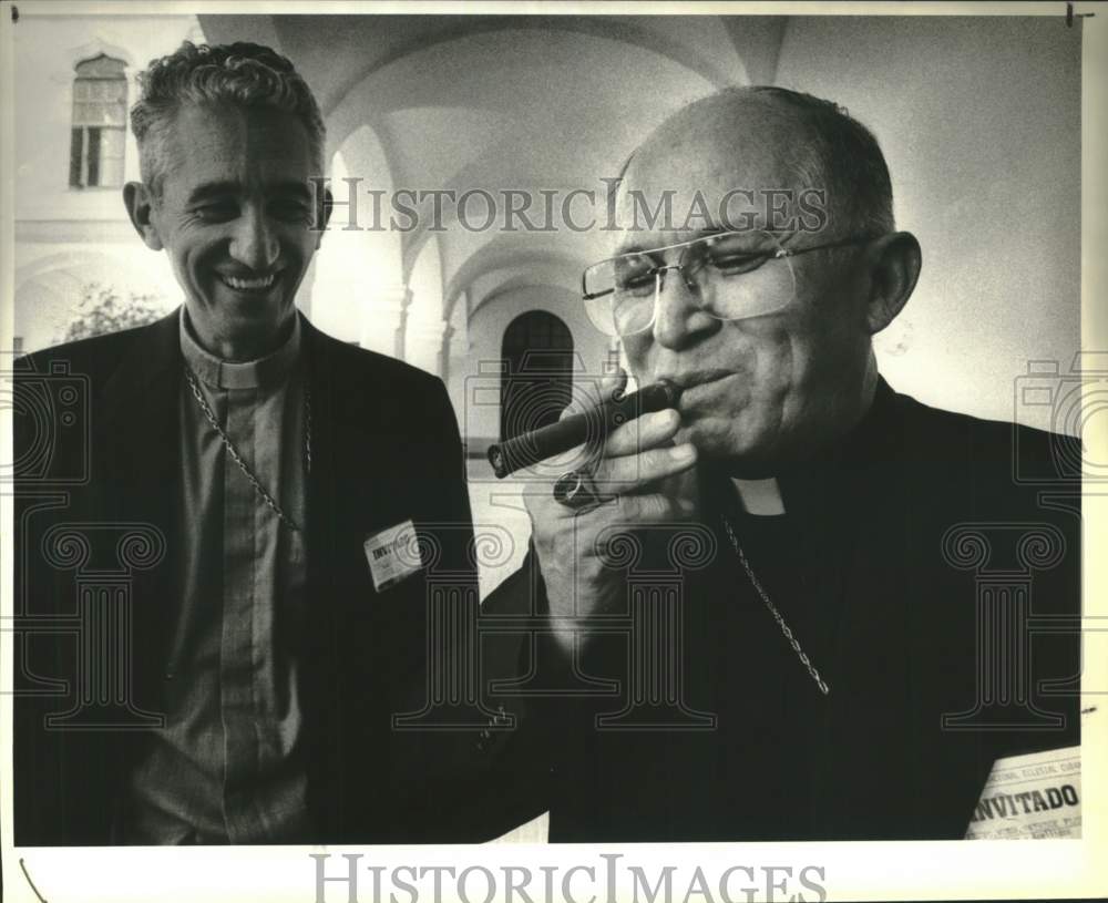 1986 Cuba-Enrique Hernandez & Archbishop Patrick Hores After Mass-Historic Images