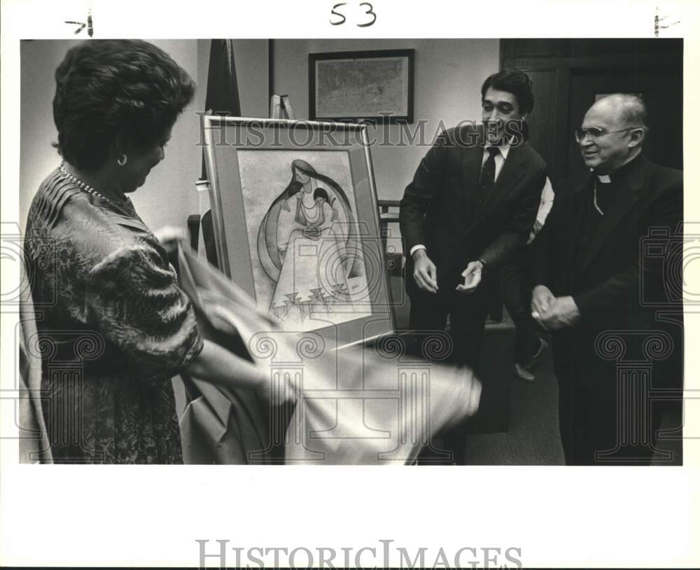 1988 G.E. Mullan painting unveiling at City Hall Council Chambers-Historic Images