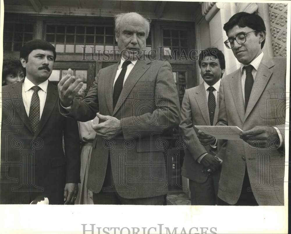 1985 Omni-Vanir Joint Venture Officials Make Announcement, City Hall-Historic Images