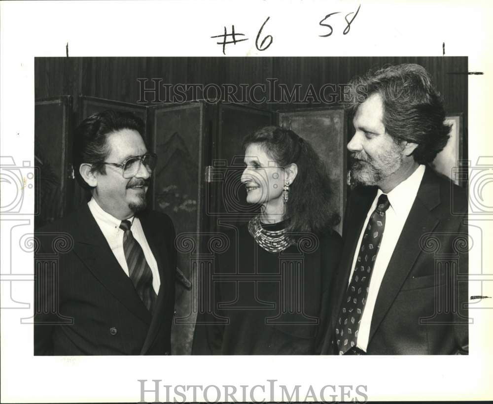1987 Pedro Rodriguez visiting with  Margaret and John Larcade-Historic Images