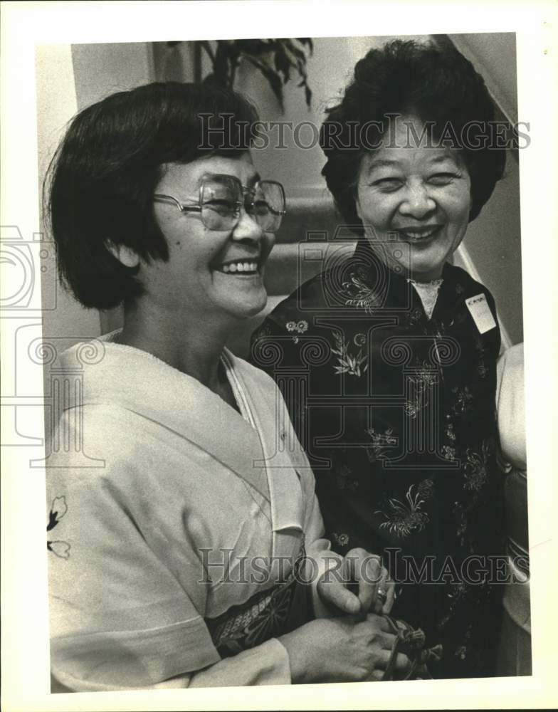 1985 Yuki Rogers and Ruth Len attend Asian New Year celebration-Historic Images