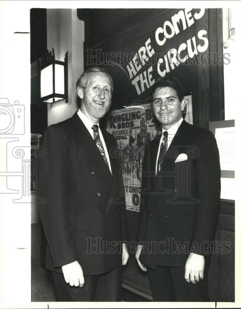 1990 David Leamon and Jerry Fuentes attend library reception-Historic Images