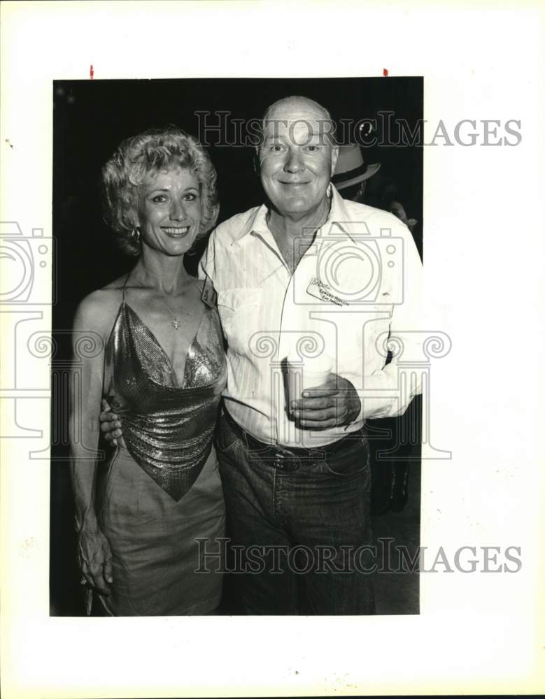 1987 Barbara Bourbon and Edward Holland pose at Y.O. Ranch Party-Historic Images