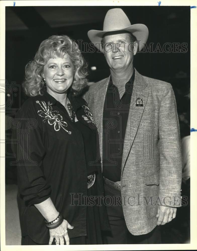 1990 Pat and Gary Kurz attend stock show committee reception-Historic Images