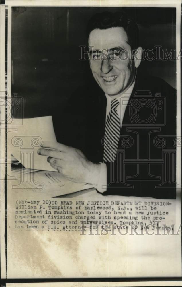 William F. Tompkins, Head New Justice Department Division-Historic Images