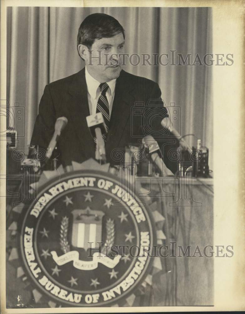 1982 FBI's John C. Lawn speaks at Justice Department-Historic Images