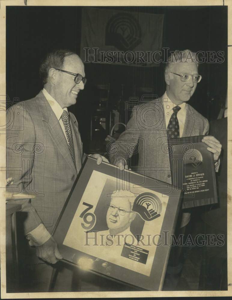 1980 Pat Legan &amp; David Straus at United Way Report &amp; Award-Historic Images