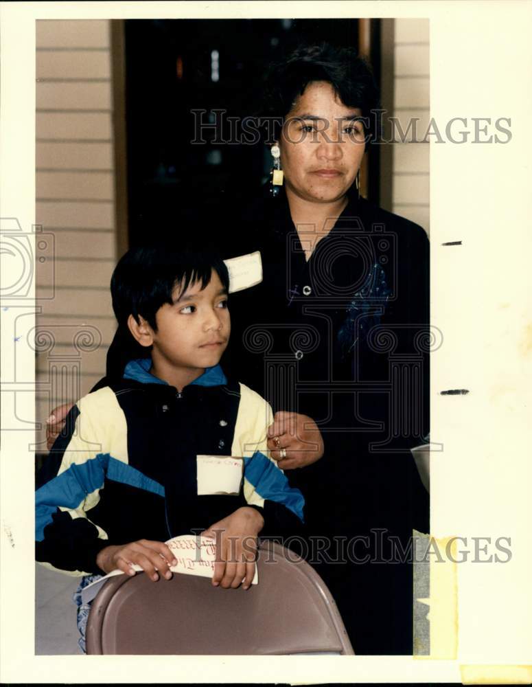 1994 Eduardo Correa and mother Sylvia at Drug Summit meeting, Texas-Historic Images