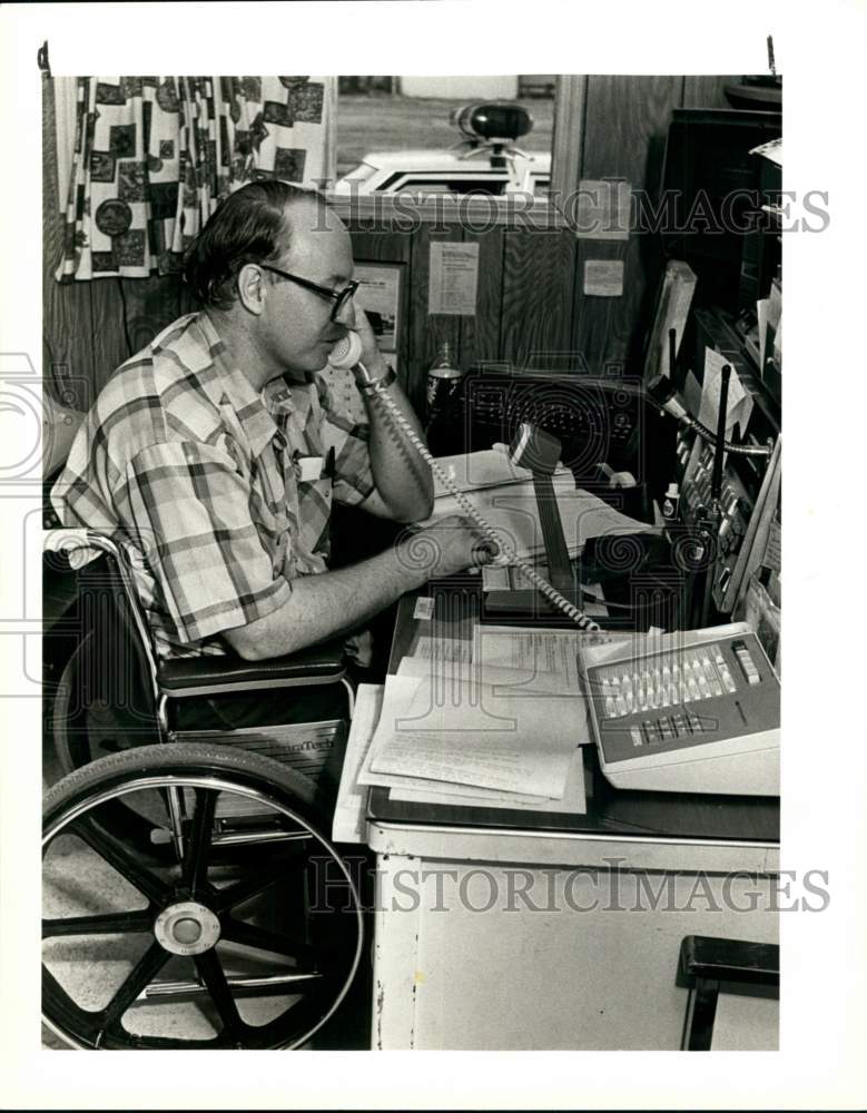 1987 Ronald Kluge, dispatcher for the Kirby Police Department, Texas-Historic Images