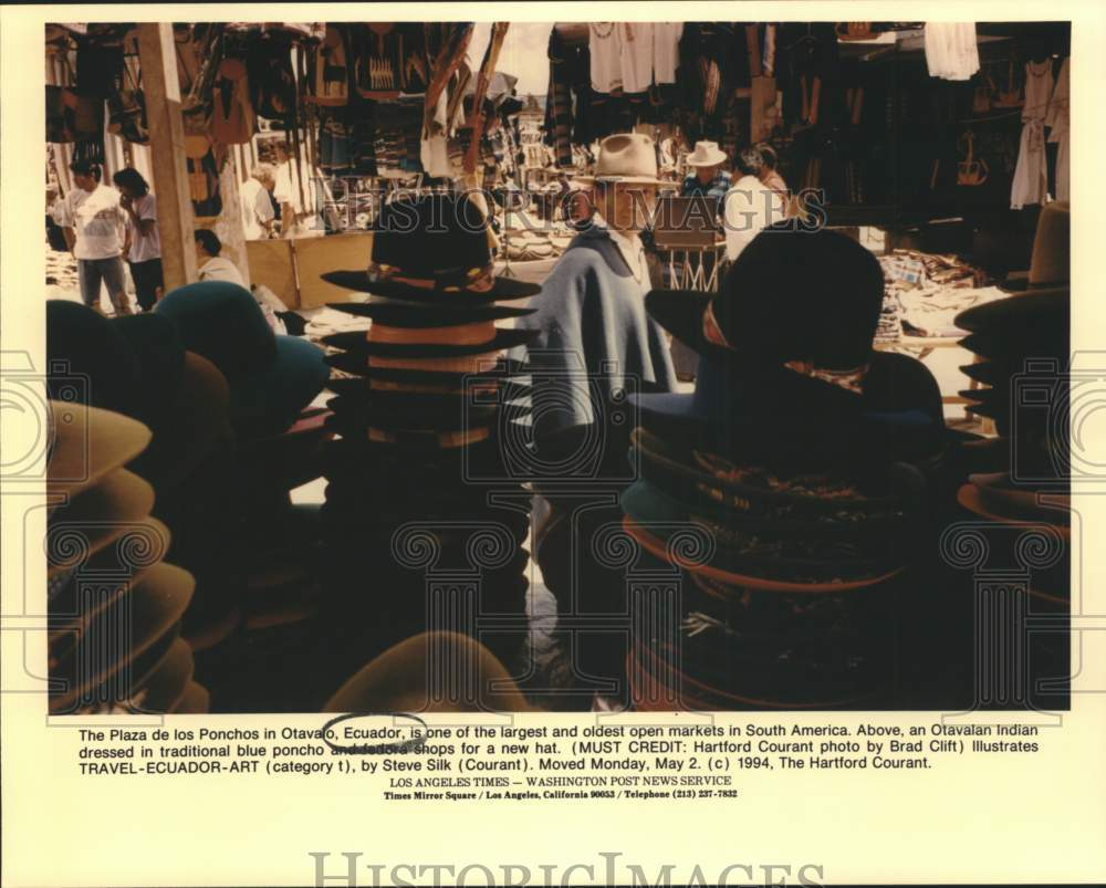 1994 Otavalo, Ecuador open market at The Plaza de los Ponchos-Historic Images