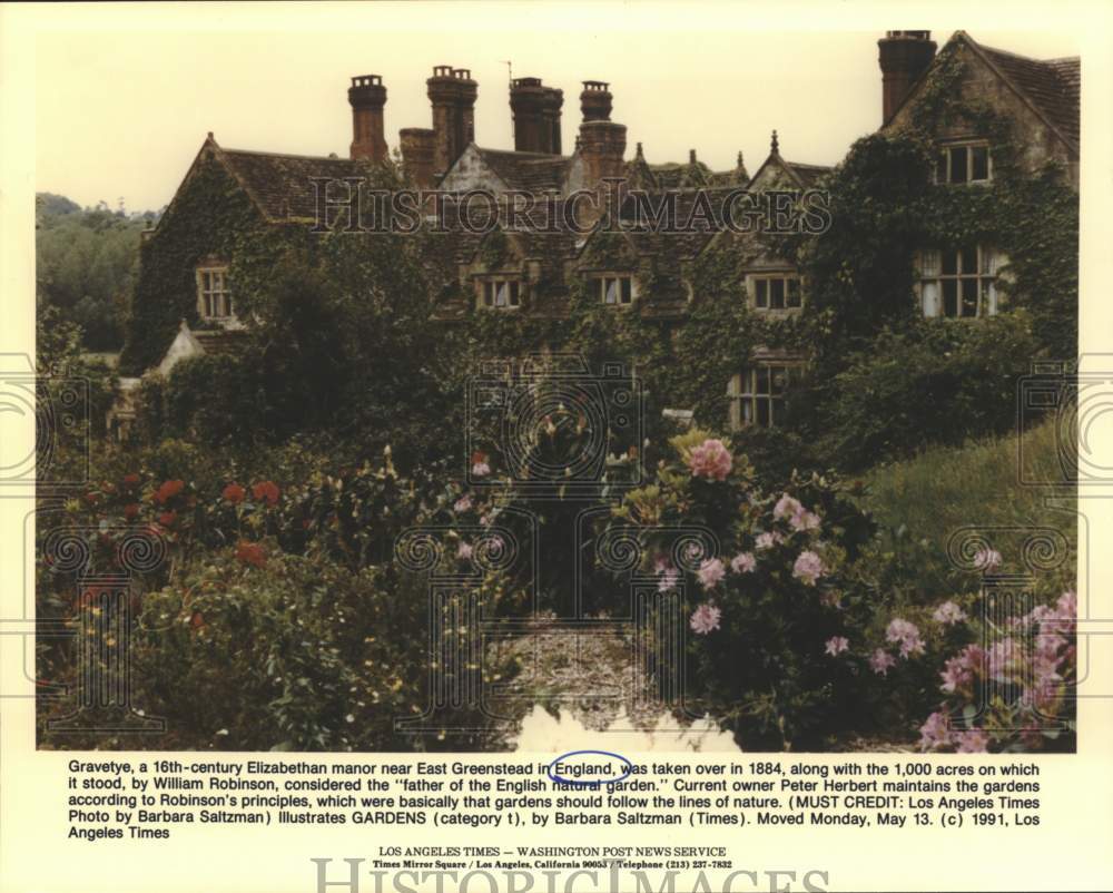 1991 Gravetye, Elizabethan manor near East Greenstead, England.-Historic Images