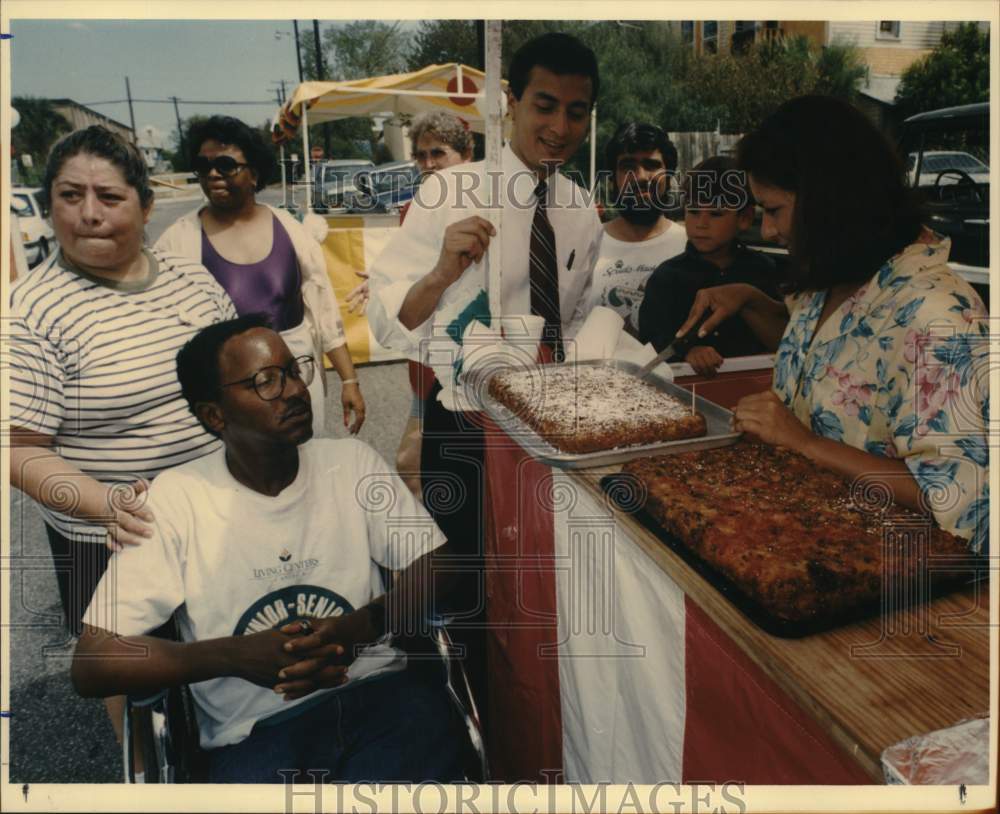 1993 City Councilman Roger Perez With Residents At Nursing Center-Historic Images
