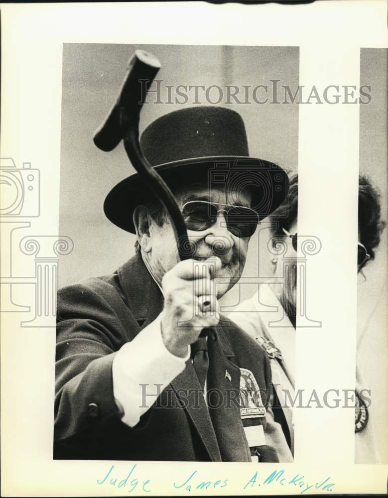 1983 Judge James A. McKay, Jr. at St. Patrick's Day Parade-Historic Images