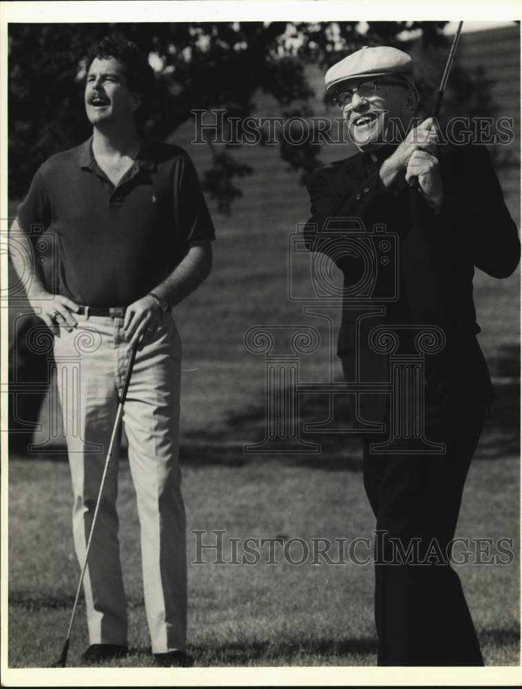 1988 Father McManus and Michael Belz at fundraising golf tournament-Historic Images