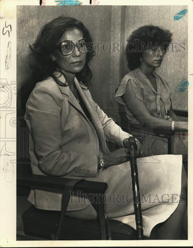 1974 Julie and Lily Marquez wait for trail verdict.-Historic Images