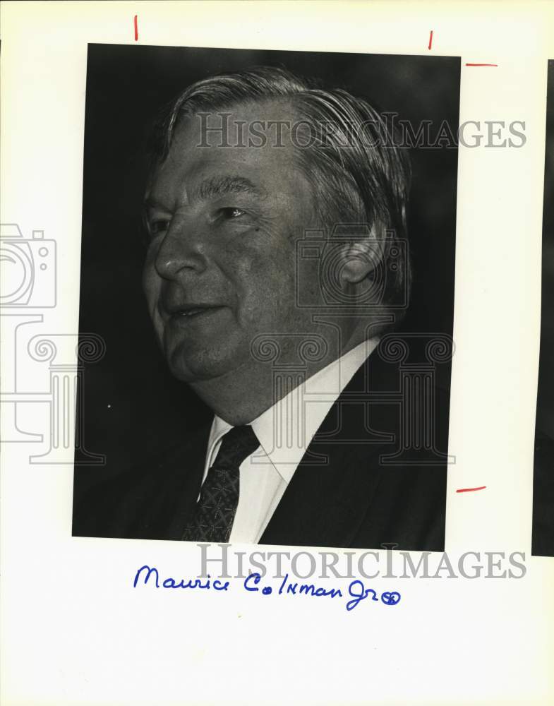 1985 Maurice Inman, insurance general counsel, speaks at La Mansion.-Historic Images