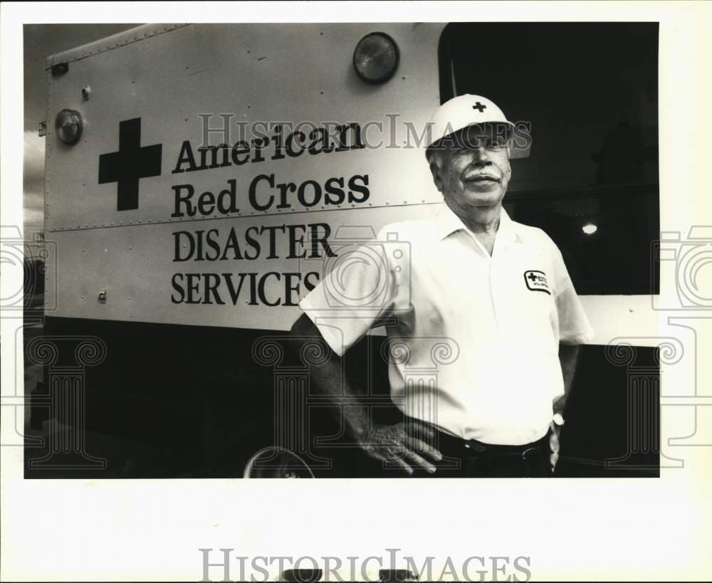 1993 Red Cross Disaster Captain Jim Hyde with disaster kits-Historic Images