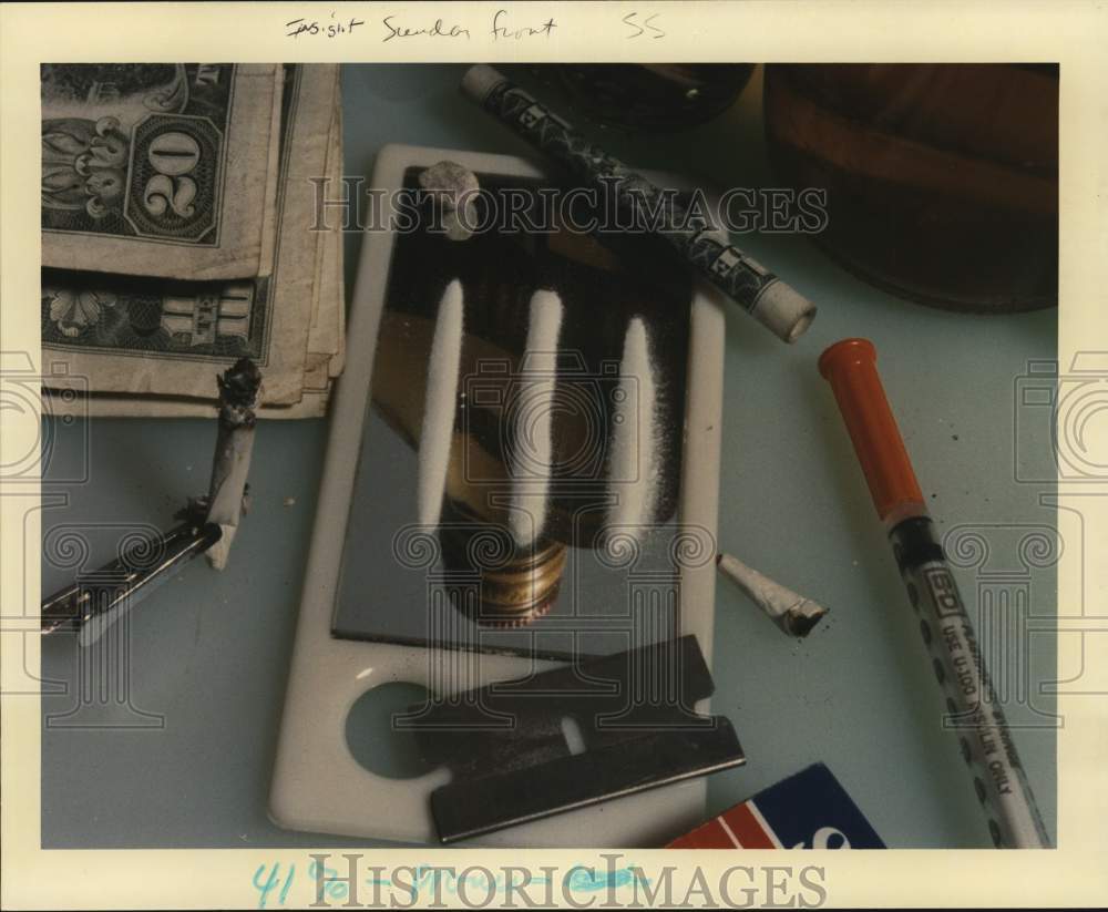 1989 Heroin and equipment, Texas-Historic Images