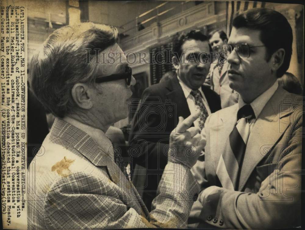 1974 Senators H.J. Blanchard, Bill Meier and Oscar Mauzy, Texas-Historic Images