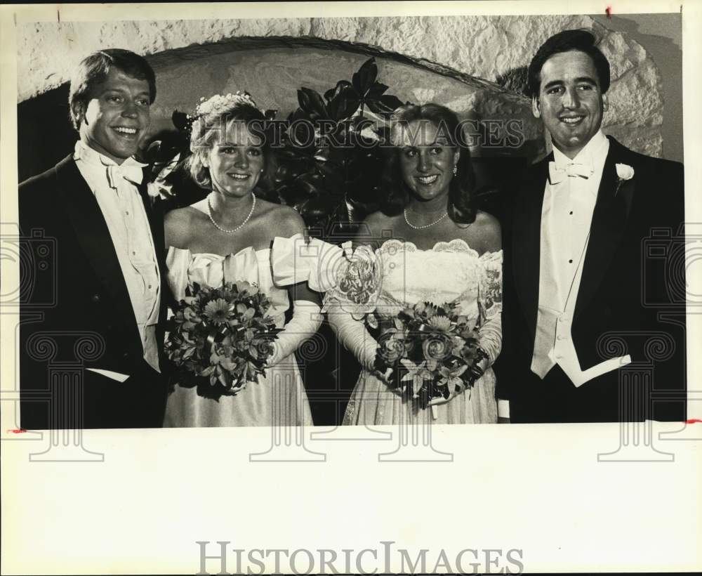 1983 Debutantes Susannah Martin and Linda Bailey with escorts, Texas-Historic Images