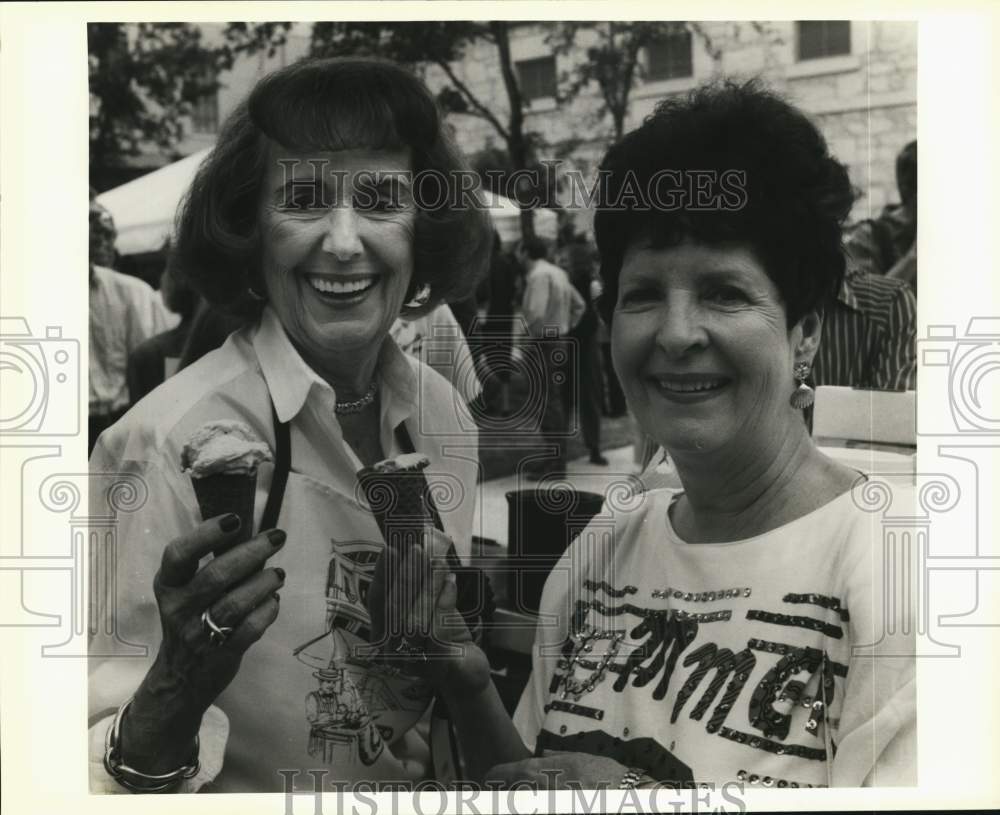 1990 Alice McDermott and Lauretta Manuppelli at Ice Cream Social-Historic Images