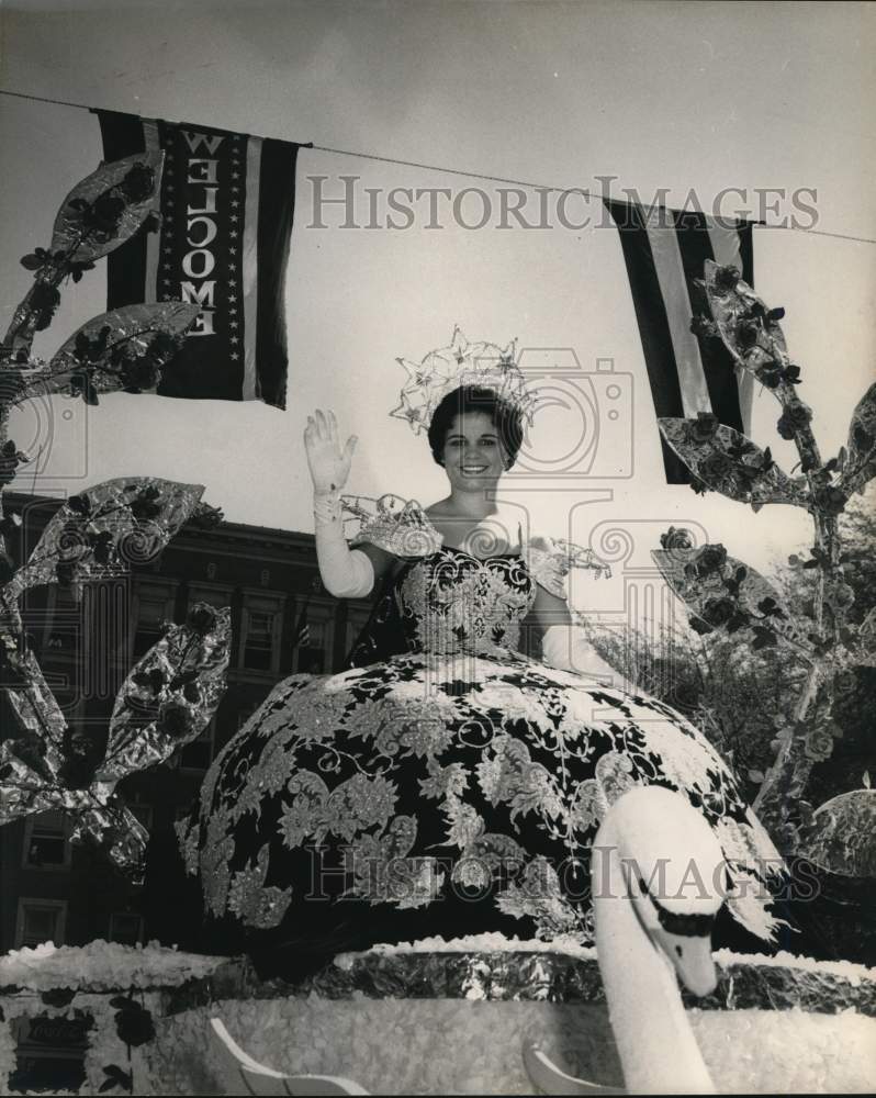 Libby McClelland aboard the Fiesta Float-Historic Images