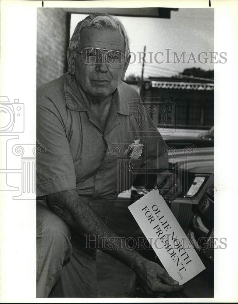 1987 Robert Mann, Inventor of Bumper Sticker- Ollie For President-Historic Images