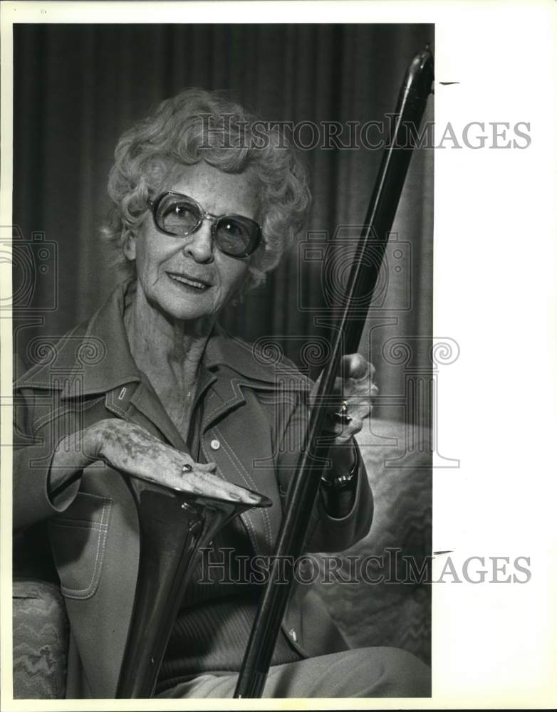 1984 Ora Teagarden with her trombone at 3822 West Avenue-Historic Images