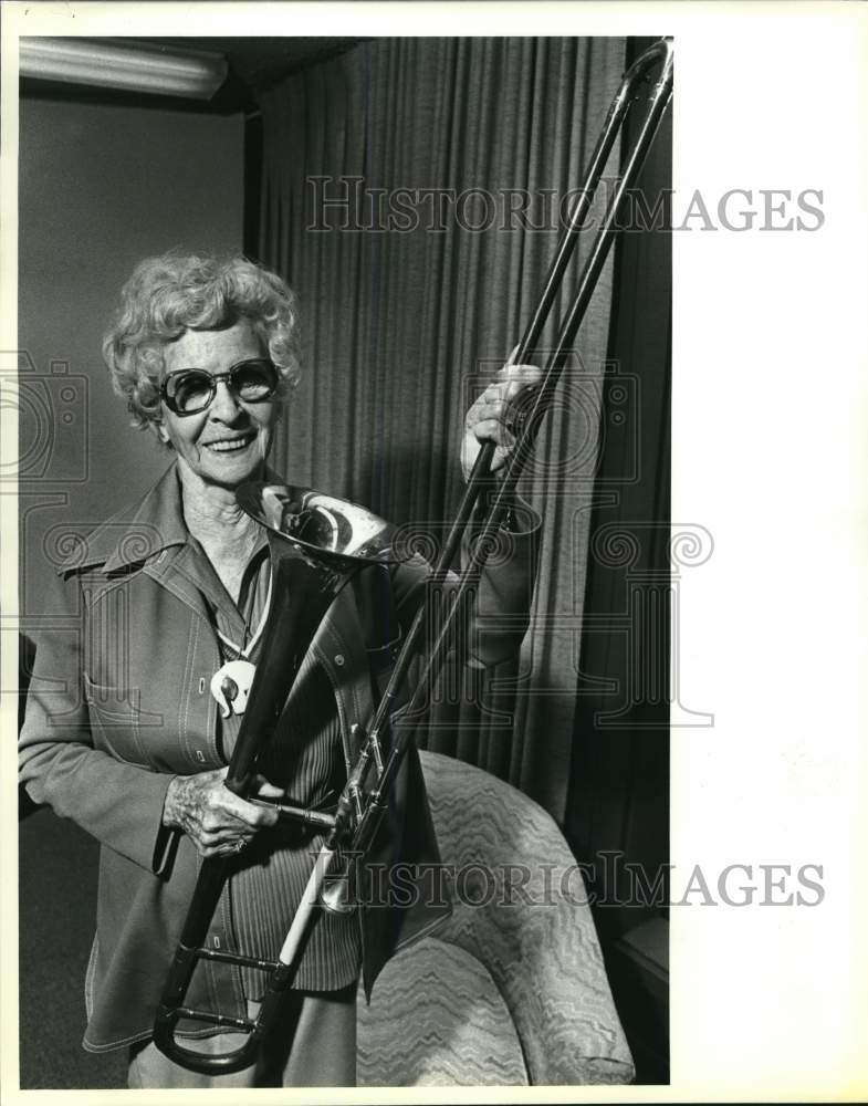 1984 Ora Teagarden with her trombone at 3822 West Avenue-Historic Images