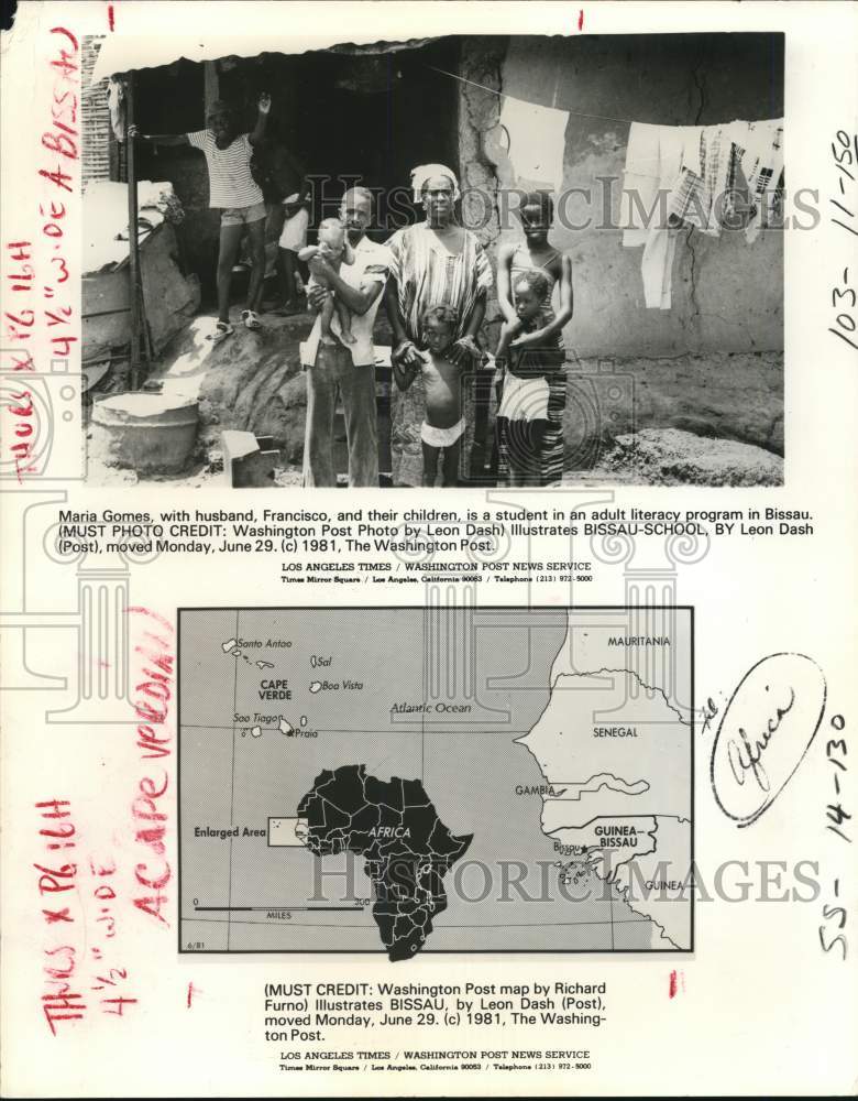 1981 Africa-Maria &amp; Francisco Gomes-Adult Literacy Program Student-Historic Images