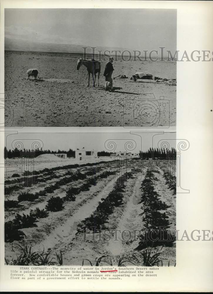 Jordan&#39;s stark contrast between drought and green crops-Historic Images