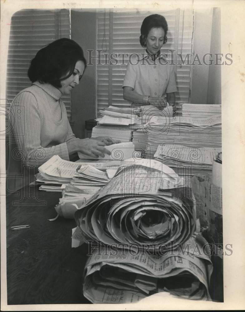 1970 Soldier&#39;s wives Mmes. Glenn Wilson and Edward Foster check list-Historic Images