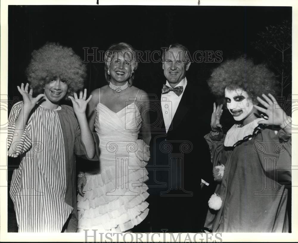 1988 Lida and Bo Mcallister with &#39;Clowns&#39; at Zoobilation Ball, Texas-Historic Images