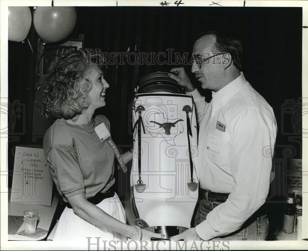 1989 Martha Mangum and John Gaines attend Longhorn Club sports party-Historic Images