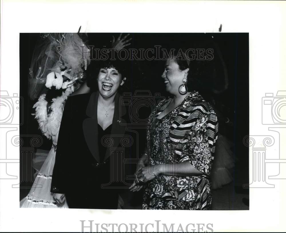 1992 Linda Mathews and Maria Martinez attend TAMACC reception.-Historic Images