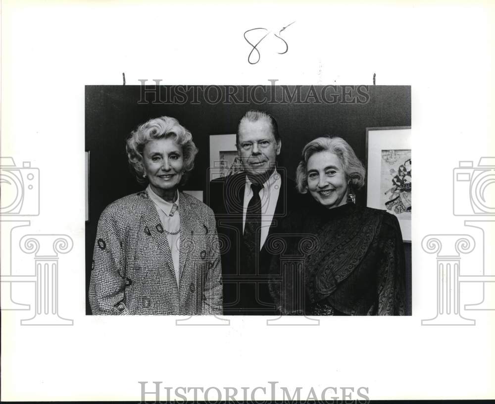 1987 Roger Fund, Walter Mathis &amp; Maggie Block at McNay Reception-Historic Images
