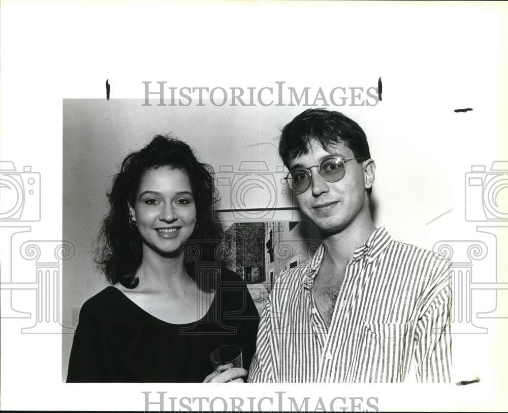 1987 Loranel Martinuzzi and Page Graham pose in Mexi-Cultural room-Historic Images