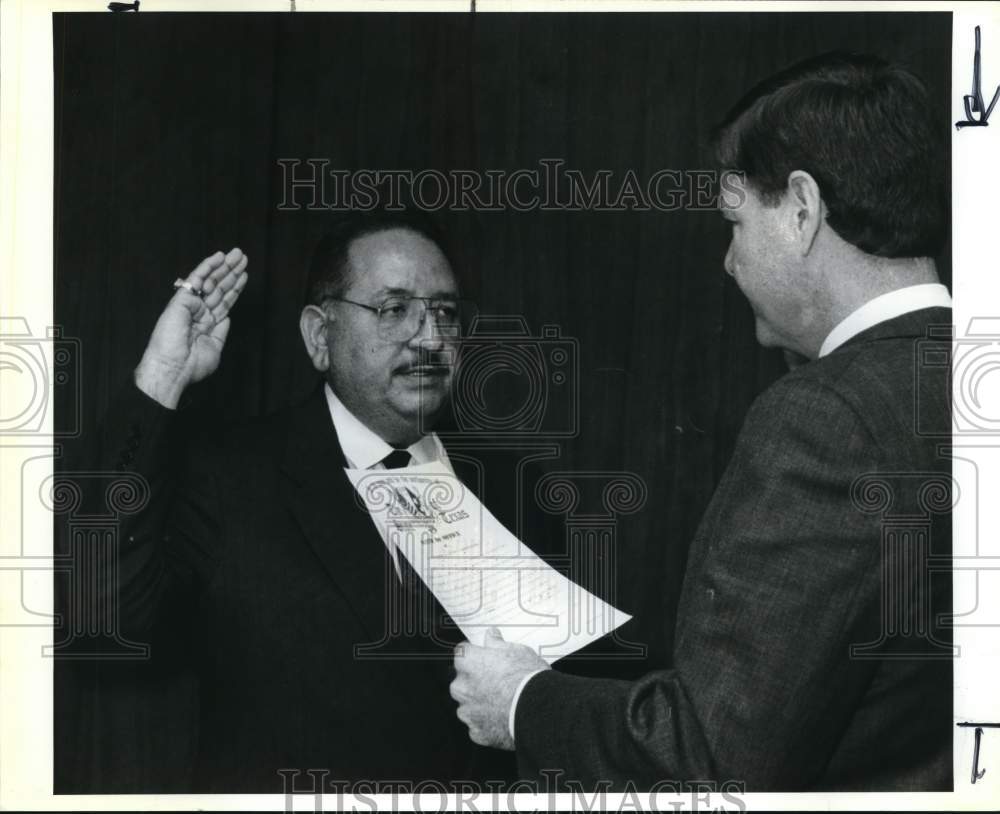 1991 John Longoria is sworn in as County Commissioner by Tom Vickers-Historic Images