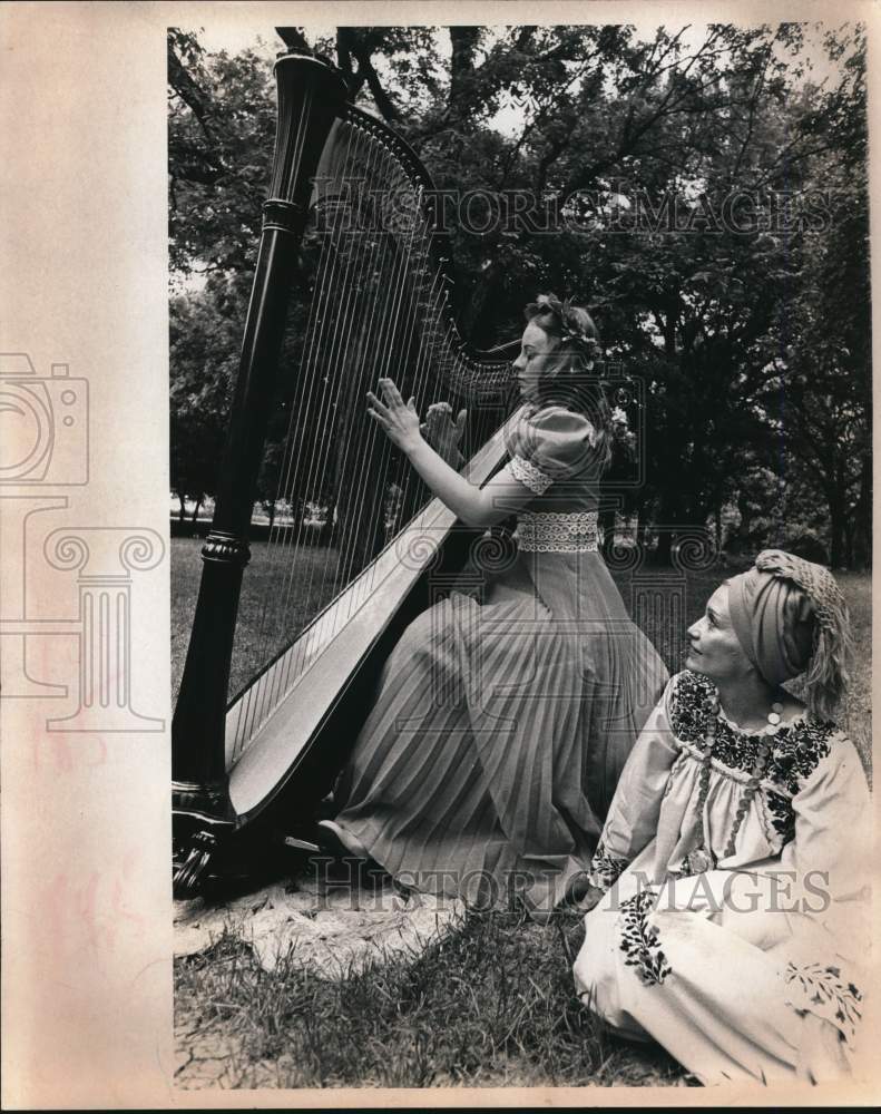 1973 Harpist Deborah Watkins &amp; Mrs. Chito Longorld-Historic Images