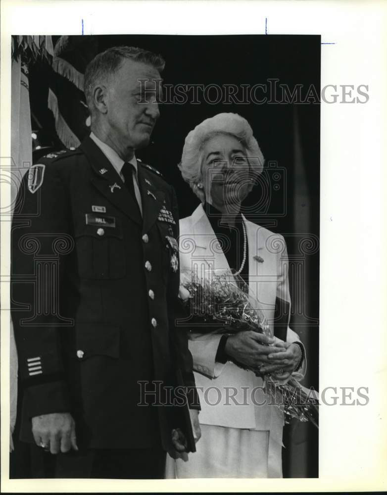 1983 Colonel &amp; Mrs. Hall at Change of Command Ceremony at Fort Sam-Historic Images