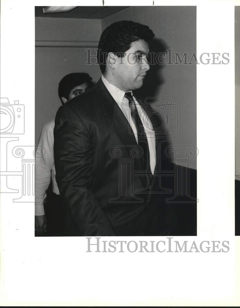 1991 Anton Malish arrives for his Civil Service Commission Hearing-Historic Images