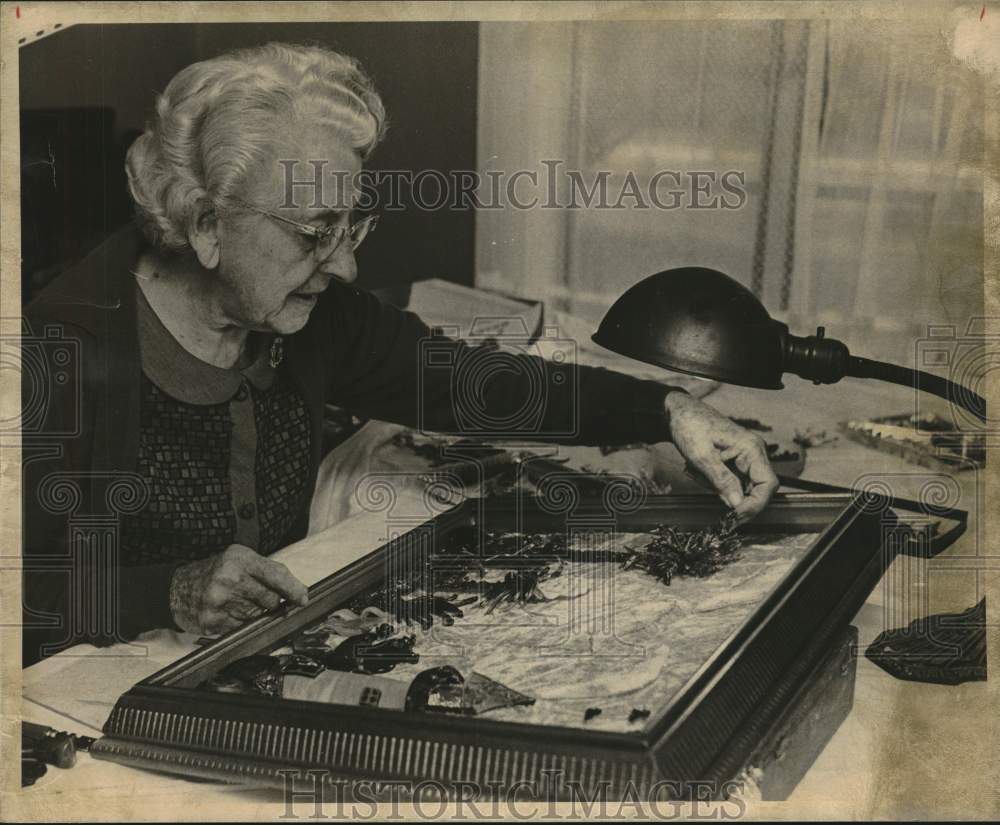 1974 Mrs. Lenore Krause putting finishing touches on her masterpiece-Historic Images